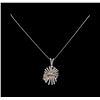 Image 1 : 14KT White Gold 1.34 ctw Diamond Pendant With Chain