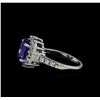 Image 3 : 3.01 ctw Tanzanite and Diamond Ring - 14KT White Gold