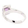 Image 3 : 1.78 ctw Rectangular Cushion Mixed Purple Sapphire And Round Brilliant Cut Diamo