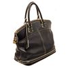 Image 2 : Louis Vuitton Black Canvas Leather Lockit MM Satchel Bag