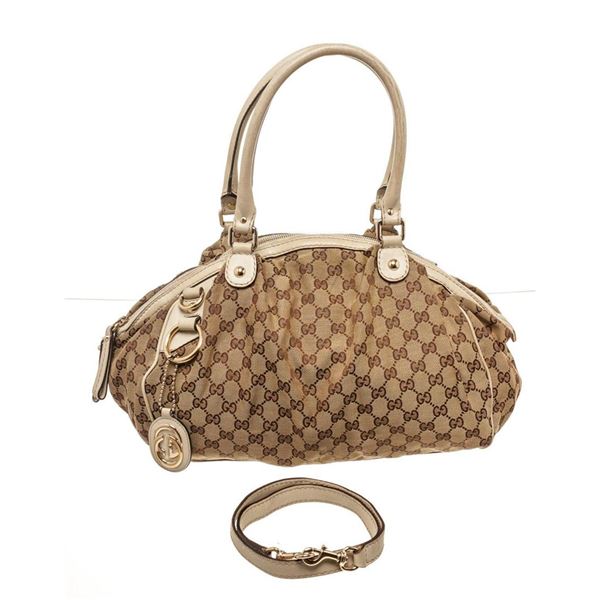 Gucci Brown Canvas Sukey Medium Tote Bag