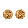 Image 1 : Chanel Gold CC Disc Earrings