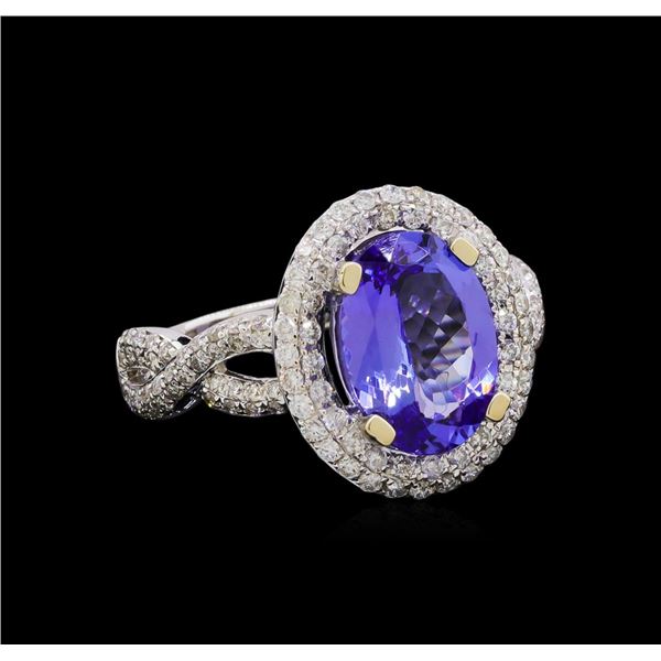 14KT White Gold 2.81 ctw Tanzanite and Diamond Ring