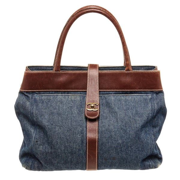 Chanel Blue Denim CC Denim Tote Bag