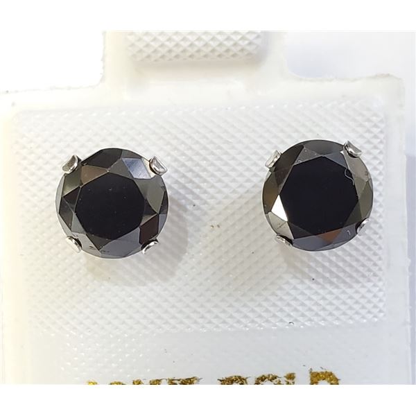 $400 10K  Black Moissanite(1.9ct) Earrings