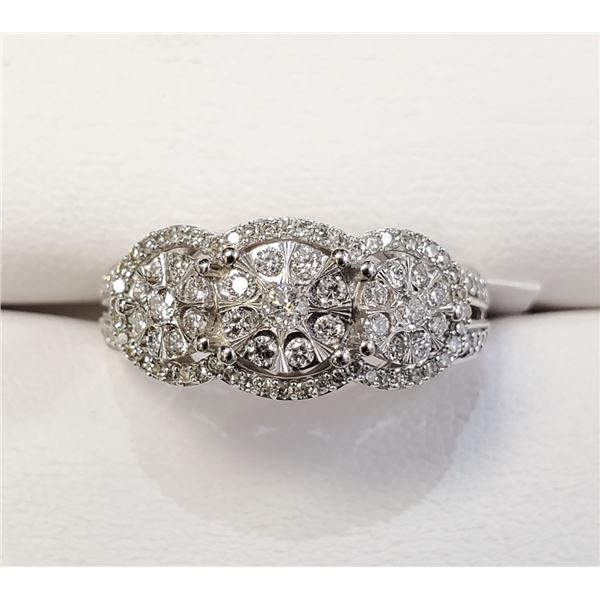 Certified 10K  27 Diamonds(0.2Ct,Si2-I1,F-G) 72 Diamonds(0.3Ct,I1-I2,F-G) Ring
