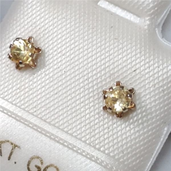 Certified 14K  Yellow Sapphire Earrings