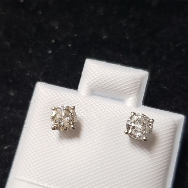 Certified 14K  Diamond (0.54Ct,I2-3,I-J) Earrings