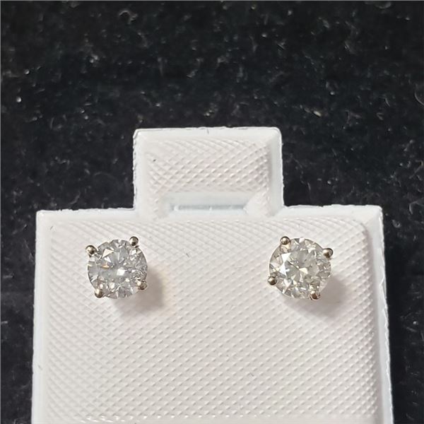 Certified 14K  Diamond (0.54Ct,Si,I-J) Earrings