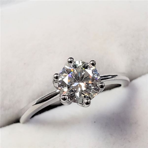 Certified 10K  White Moissanite(0.96ct) Ring