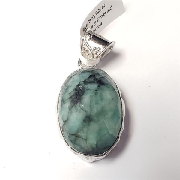 $350 Silver Emerald(23.9ct) Pendant