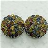 Image 1 : $500 Silver Fancy Color Sapphire Earrings