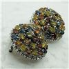 Image 2 : $500 Silver Fancy Color Sapphire Earrings