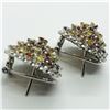 Image 3 : $500 Silver Fancy Color Sapphire Earrings