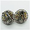 Image 4 : $500 Silver Fancy Color Sapphire Earrings