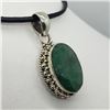 Image 2 : $150 Silver Emerald Necklace