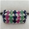Image 1 : $400 Silver Sapphire,Emerald, Ruby Ring