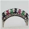 Image 3 : $400 Silver Sapphire,Emerald, Ruby Ring