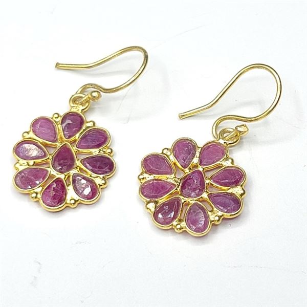 $300 Silver Ruby Earrings