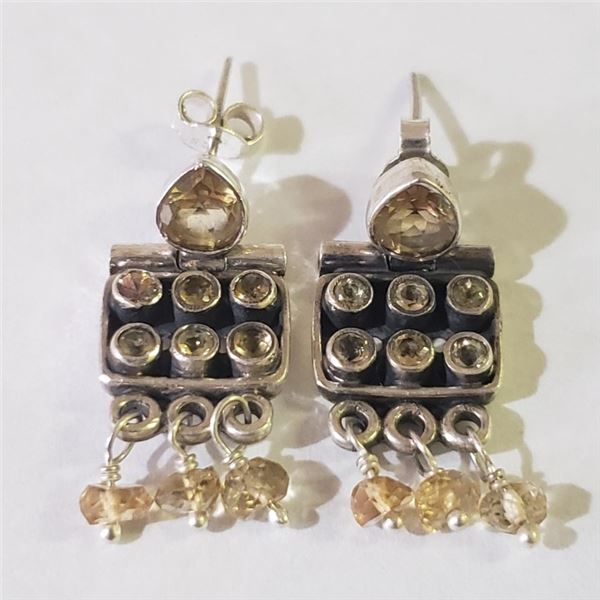 $100 Silver Citrine Earrings