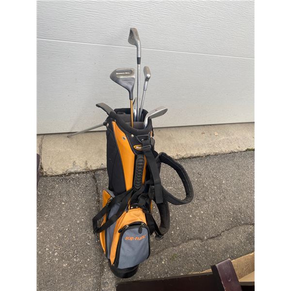 Kids golf clubs in bag