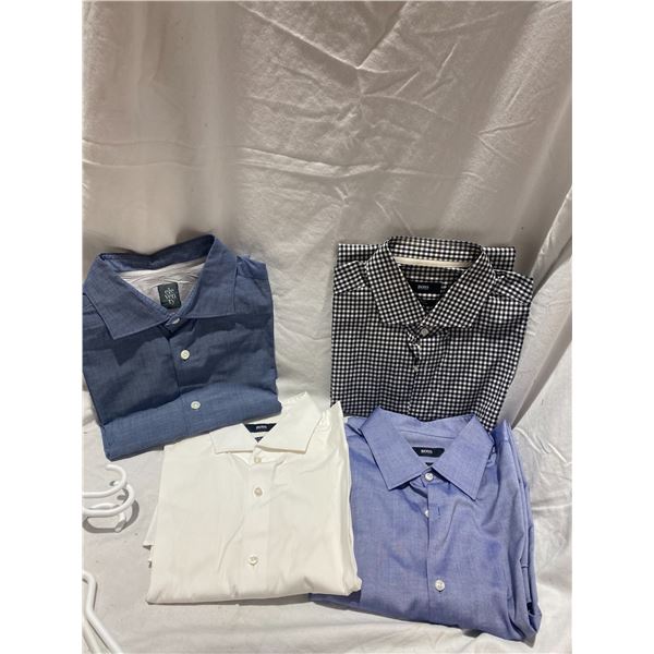 Two boss 16.5 one boss 17 and one eleventy dress shorts