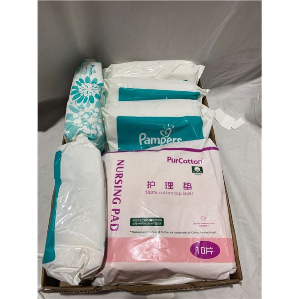 Nursing pads and baby wipes