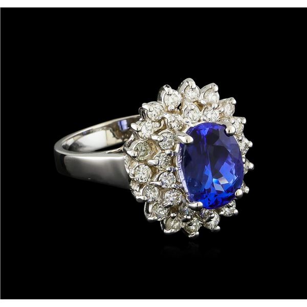 2.13 ctw Tanzanite and Diamond Ring - 14KT White Gold