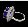 Image 3 : 18.03 ctw Tanzanite and Diamond Ring - 14KT White Gold