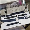 Image 1 : 3 AS NEW 44MM APPLE WATCH BANDS - ONE BLACK, TWO NAVY SPORT BANDS