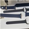 Image 2 : 3 AS NEW 44MM APPLE WATCH BANDS - ONE BLACK, TWO NAVY SPORT BANDS