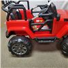 Image 2 : NEW RED KIDS RIDE ON JEEP, WITH REMOTE CONTROL AND AUDIO JACK, 12V, RETAIL $499