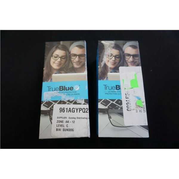 2 PAIRS OF TRUEBLUE GLASSES "PI" AND "BODONI" - TOTAL RETAIL $103