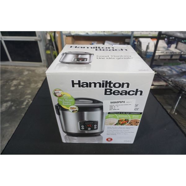 NEW HAMILTON BEACH RICE COOKER AND STEAMER TESTED AND WORKING