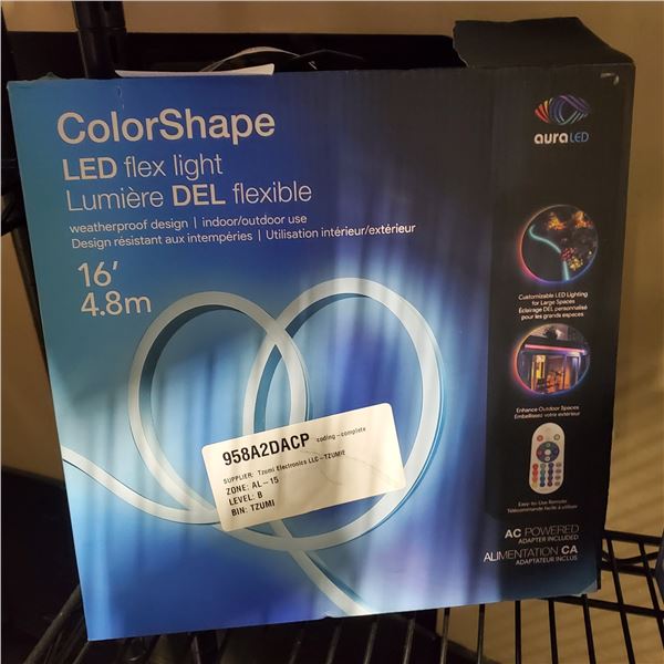 COLORSHAPE AURALED LED FLEX LIGHT 16 FOOT, tested working