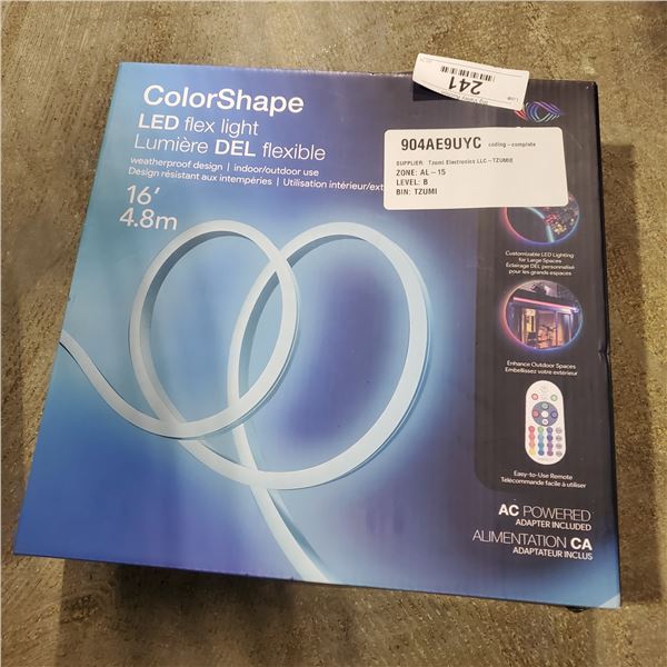 COLORSHAPE AURALED LED FLEX LIGHT 16 FOOT, TESTED WORKING