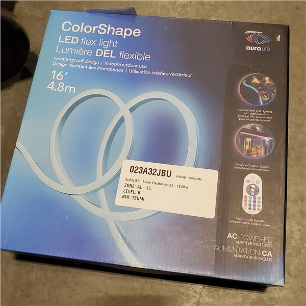 COLORSHAPE AURALED LED FLEX LIGHT 16 FOOT, TESTED WORKING