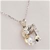 Image 2 : STERLING SILVER 10MM X 8MM GENUINE WHITE TOPAZ PENDANT WITH STERLING CHAIN, 3.4CTS, W/A $1085.00