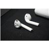 Image 3 : APPLE AIRPODS WIRELESS EARBUDS WITH CHARGING CASE - ONE EARBUD DENTED, WORKING