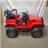 Image 1 : NEW RED KIDS RIDE ON JEEP, WITH REMOTE CONTROL AND AUDIO JACK, 12V, RETAIL $499