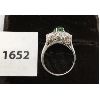 Image 2 : EMERALD AND CRYSTAL .925 SILVER? RING - SZ 6