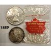 Image 2 : LOT OF 2 - 1967 CND 50 CENTS - WOLF & 1959 CND SILVER DOLLAR - EATONS PROMO