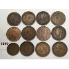 Image 2 : LOT OF 12 - PENNIES & 1/2 PENNY - INCL 1911 UNC