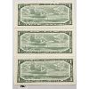 Image 2 : LOT OF 3 - APPEAR UNC 1954 CANADIAN $1 BILLS - IN SEQUENCE