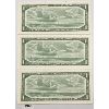 Image 2 : LOT OF 3 - APPEAR UNC 1954 CANADIAN $1 BILLS - IN SEQUENCE