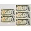 Image 1 : LOT OF 5 - APPEAR UNC 1973 CANADIAN $1 BILLS - TWO SETS IN SEQUENCE