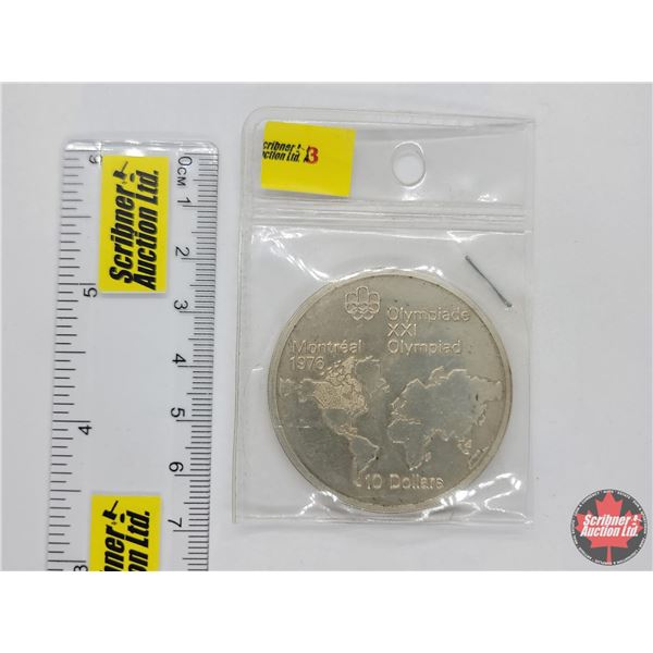 Canada 1976 Montreal Olympics $10 Sterling Silver Coin (Map)