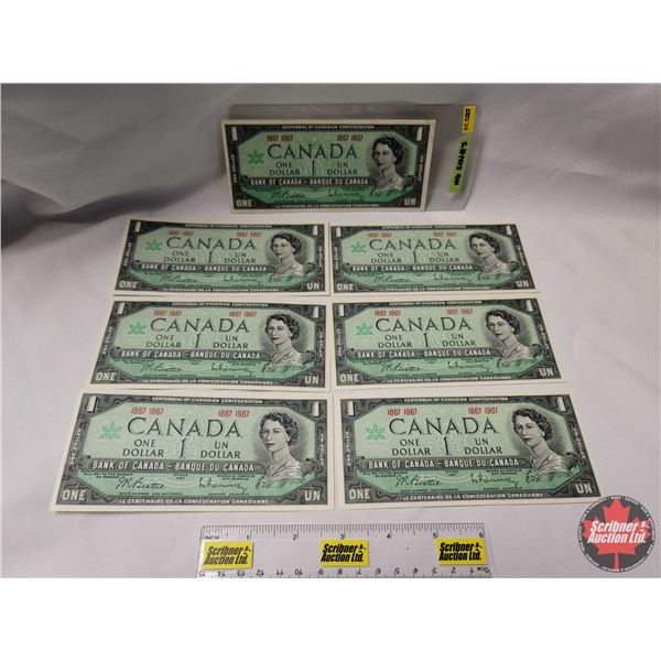 Canada $1 Bills (7) : Centennial 1867-1967 (No S/N#'s)