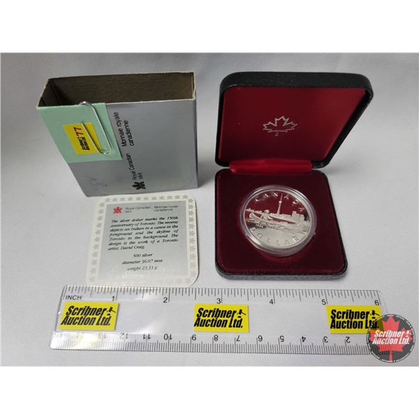 RCM Canada 1834-1984 Silver Dollar 150th Anniversary of Toronto in Black Case