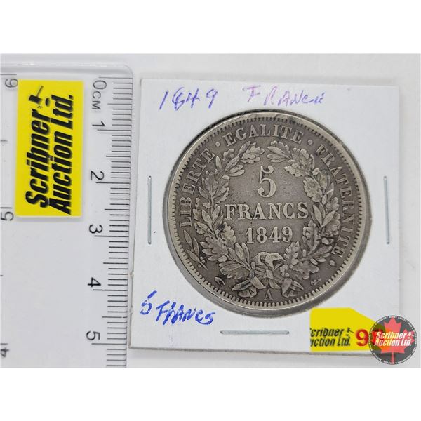 France 5 Francs 1849A